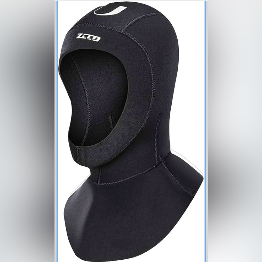 Men's 5mm Black Diving Hood Size M